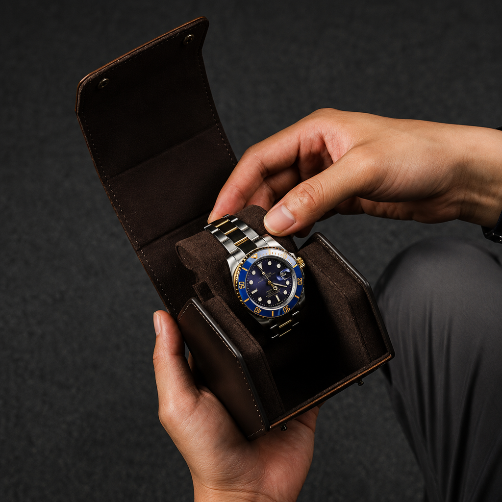 Boîte à Montres Hexagonale Marron – 1 Montre