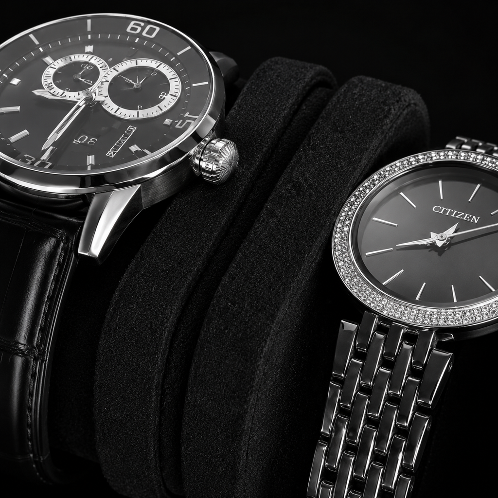 Étui à Montres Rigide Noir – 3 Montres