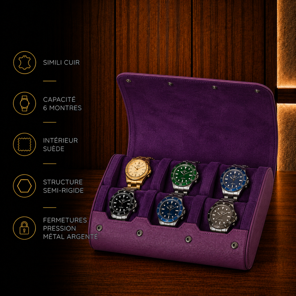 Étui à Montres Double – 6 Montres