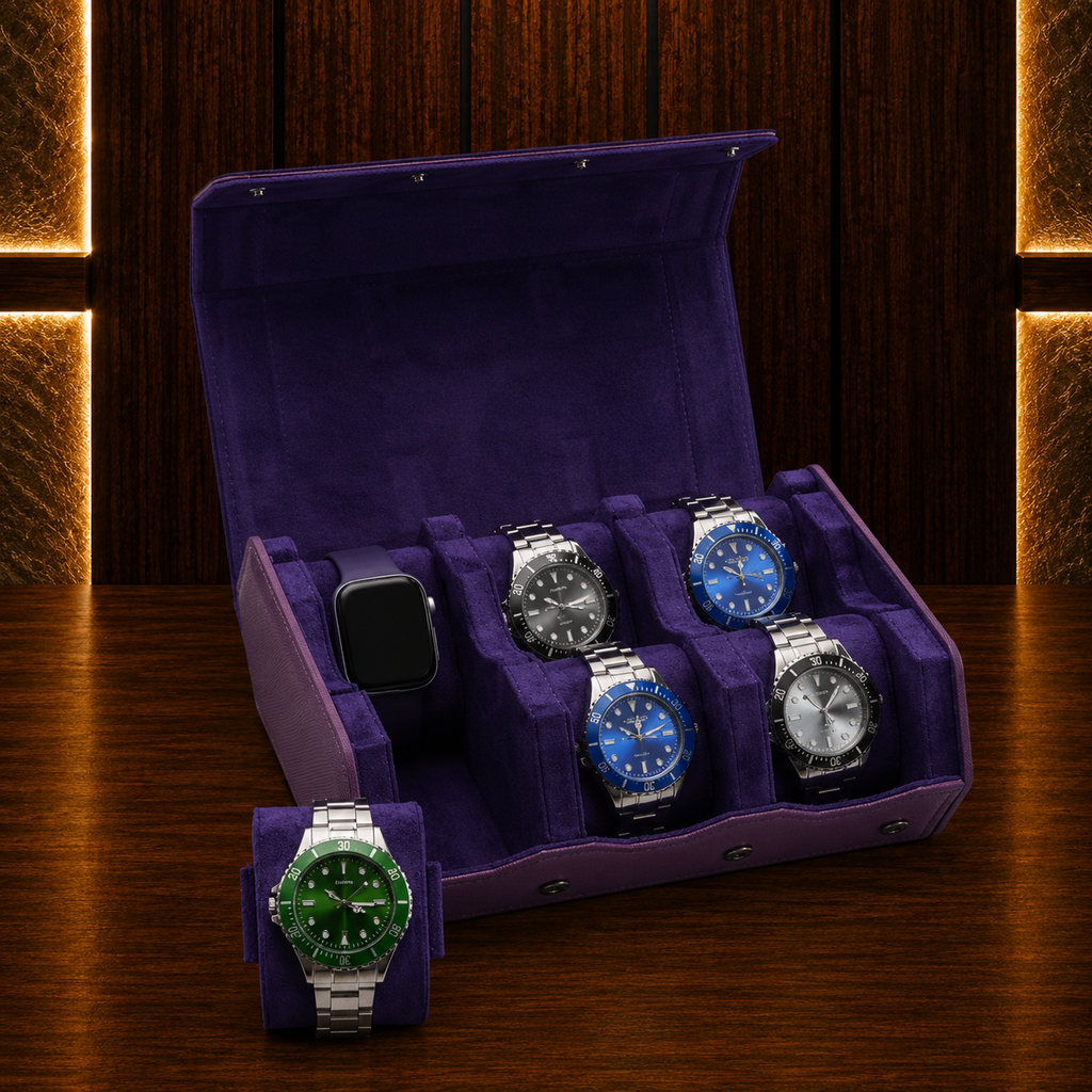 Boîte à Montres Hexagonale Double – 6 Montres