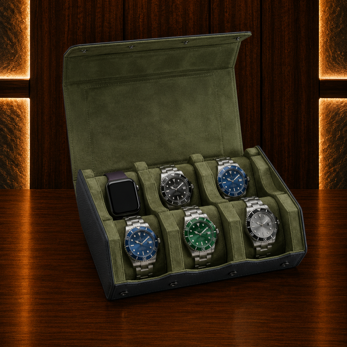 Boîte à Montres Hexagonale Double – 6 Montres