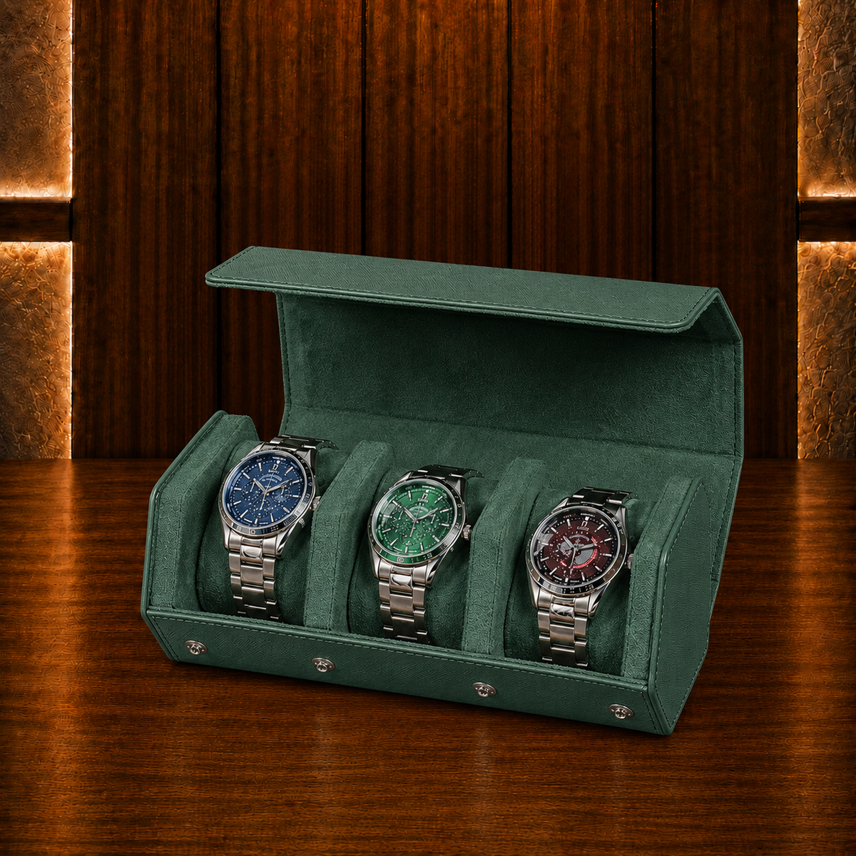 Boîte à Montres Hexagonale – 3 Montres