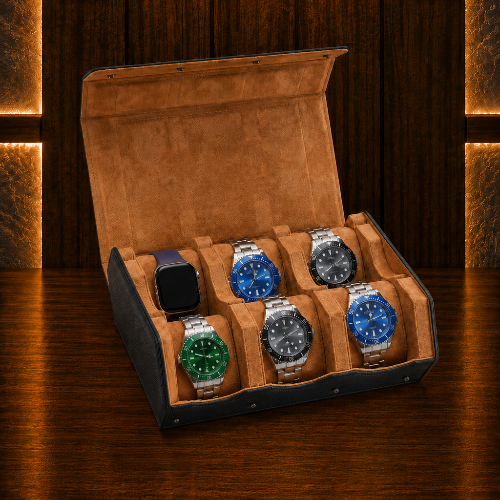 Boîte à Montres Hexagonale Double – 6 Montres