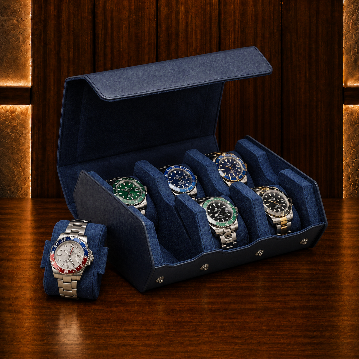 Boîte à Montres Hexagonale – 6 Montres