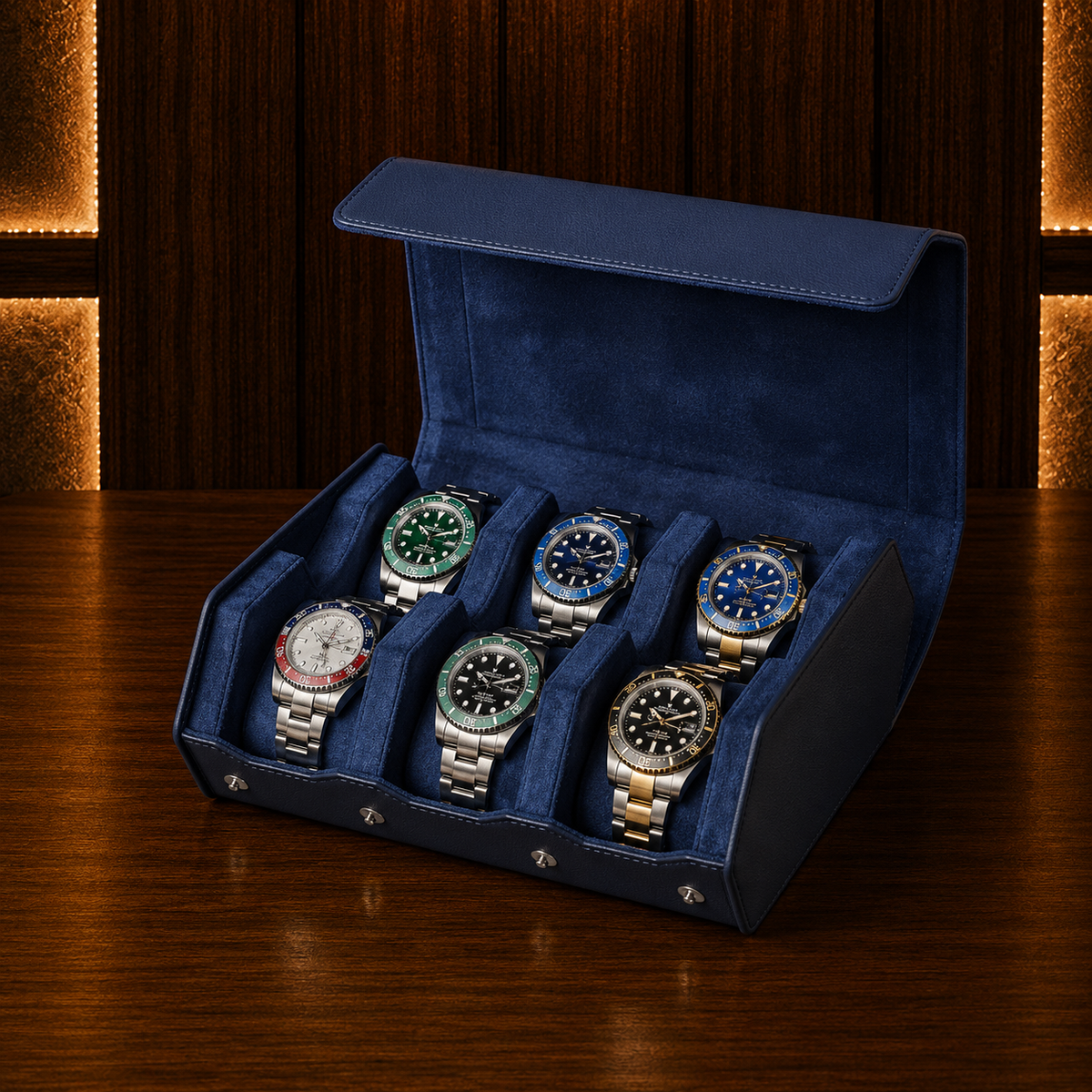 Boîte à Montres Hexagonale – 6 Montres