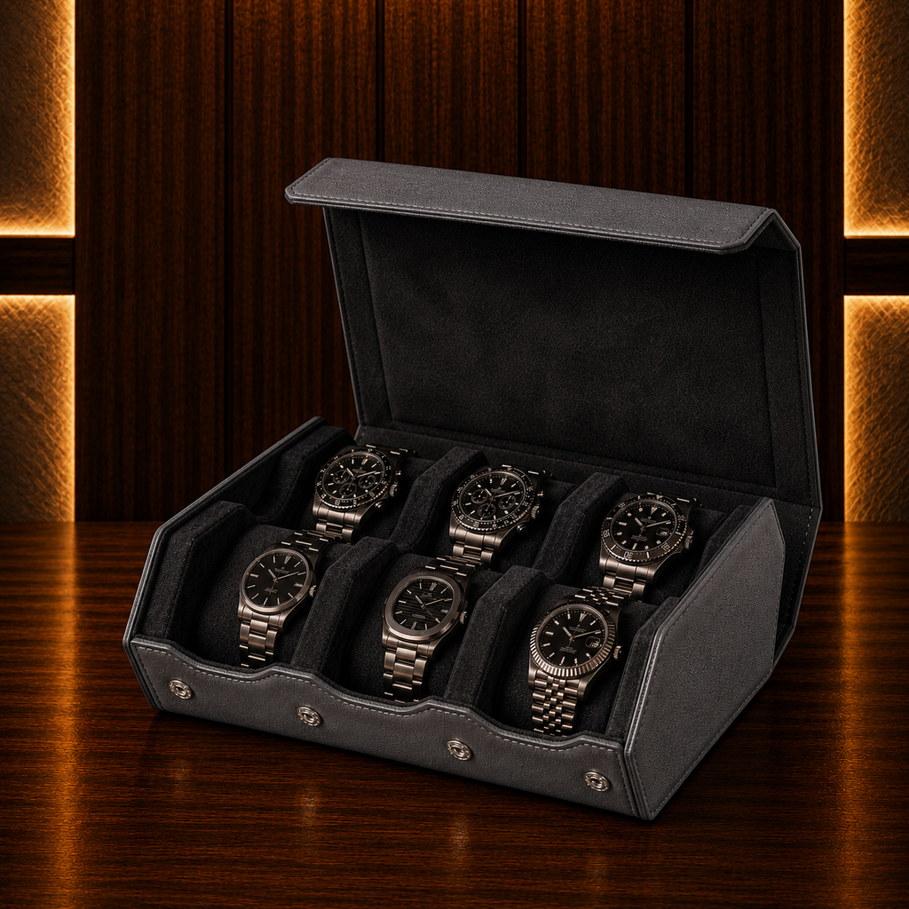 Boîte à Montres Hexagonale – 6 Montres