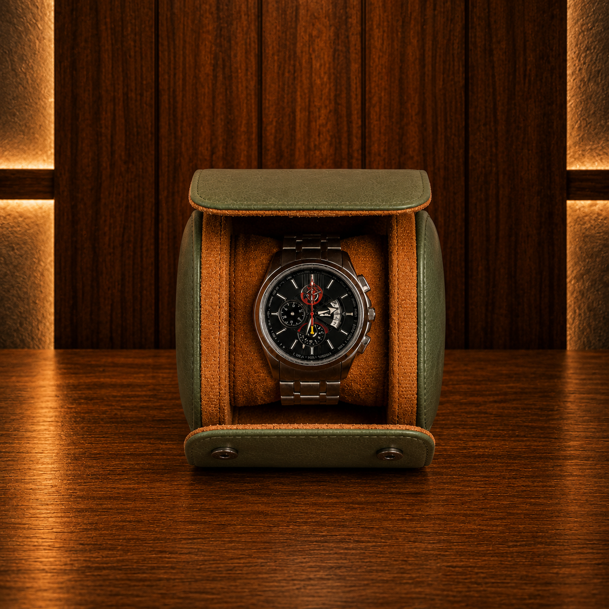 Étui à Montres Kaki – 1 Montre