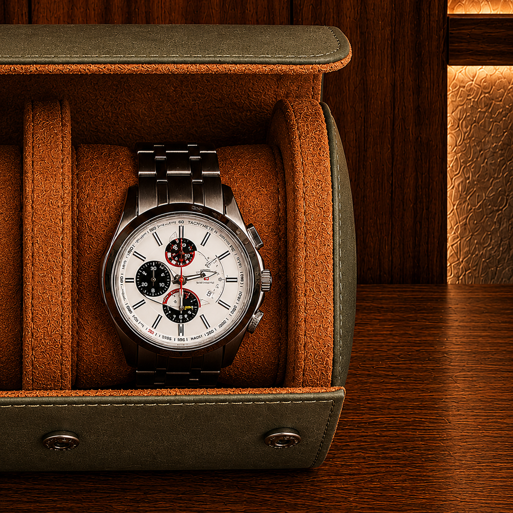 Étui à Montres Kaki – 2 Montres