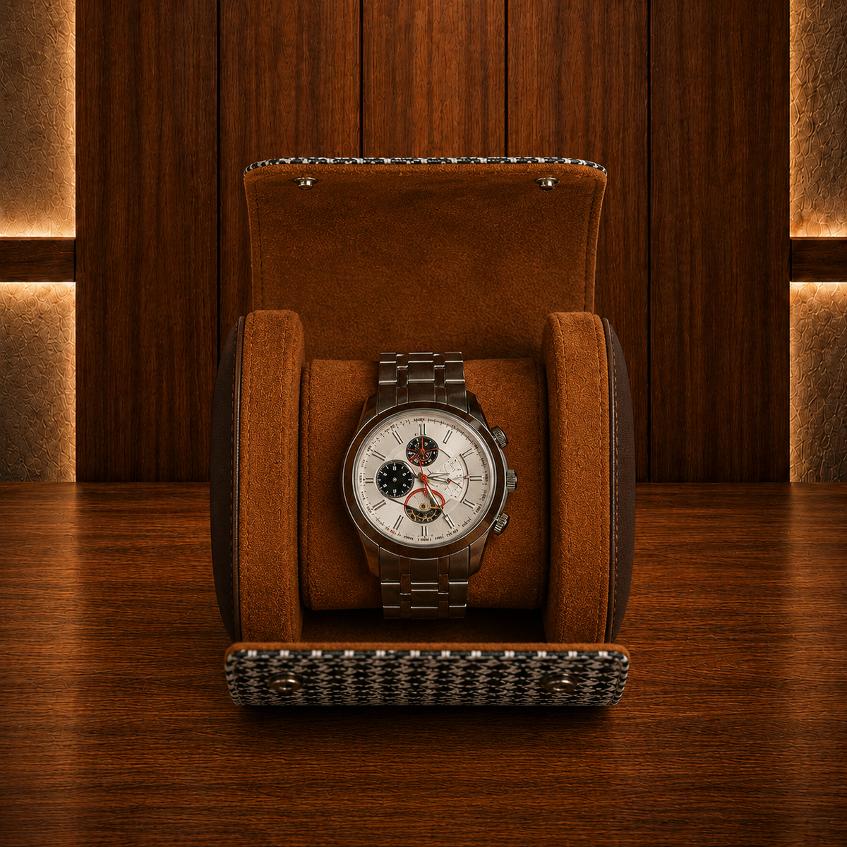 Étui à Montres Noir et Blanc – 1 Montre