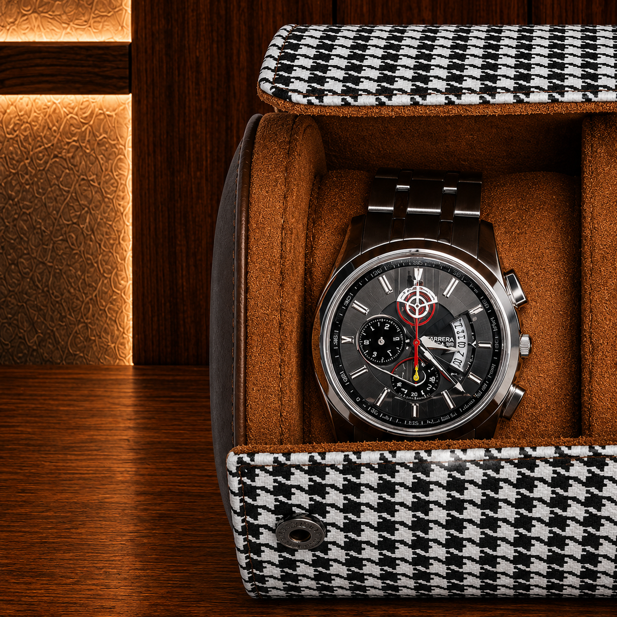 Étui à Montres Noir et Blanc – 2 Montres