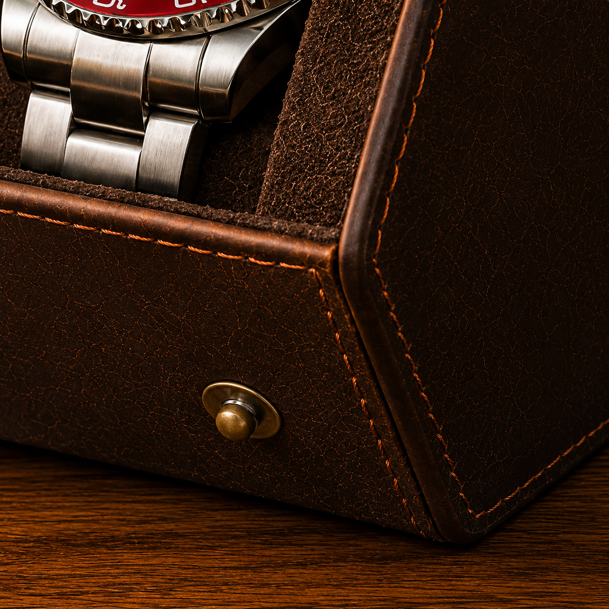 Boîte à Montres Hexagonale Marron – 1 Montre