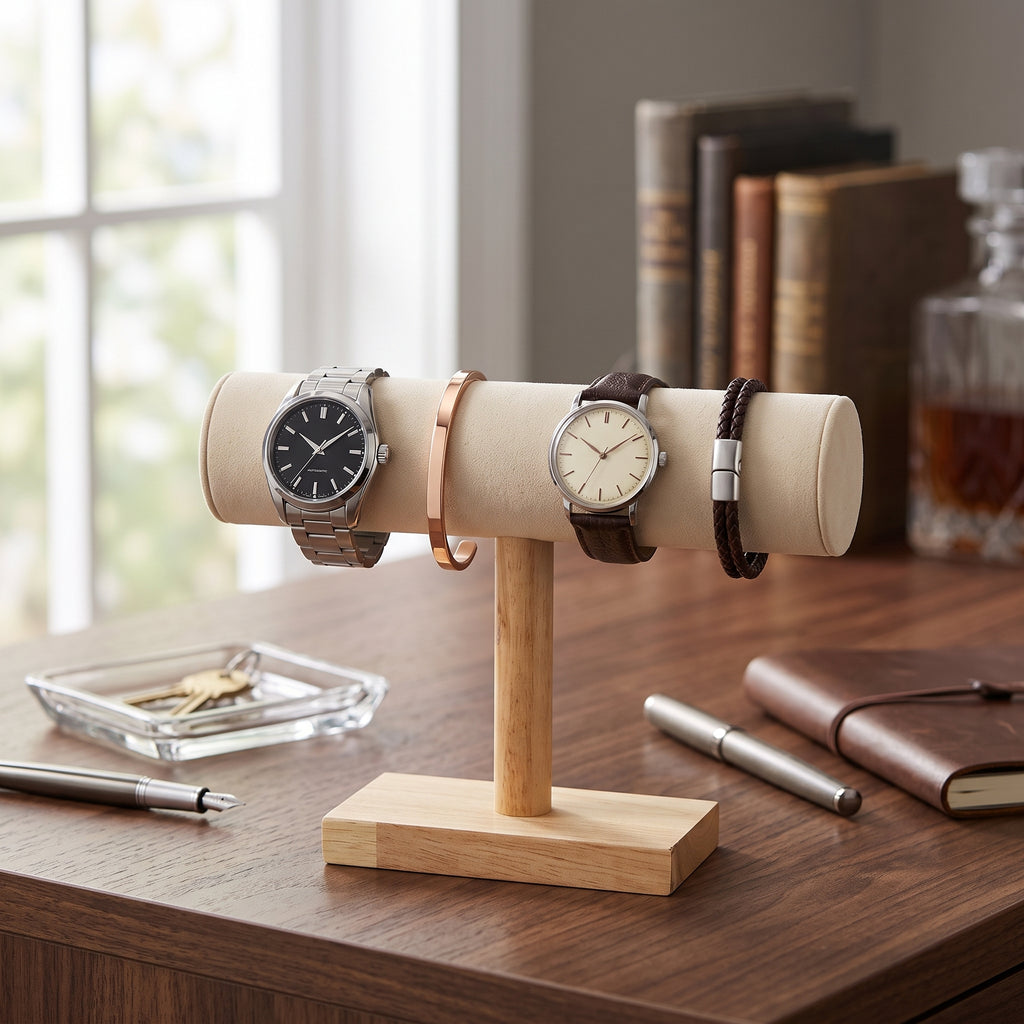 Support à Montre Bambou Crème – 4 Montres