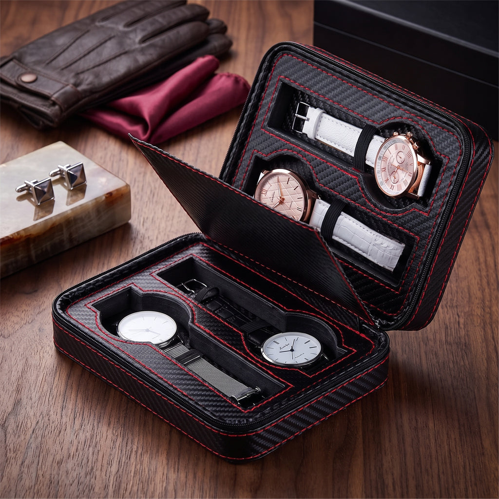 Boîte à Montres de Voyage Sport Classique – 4 Montres