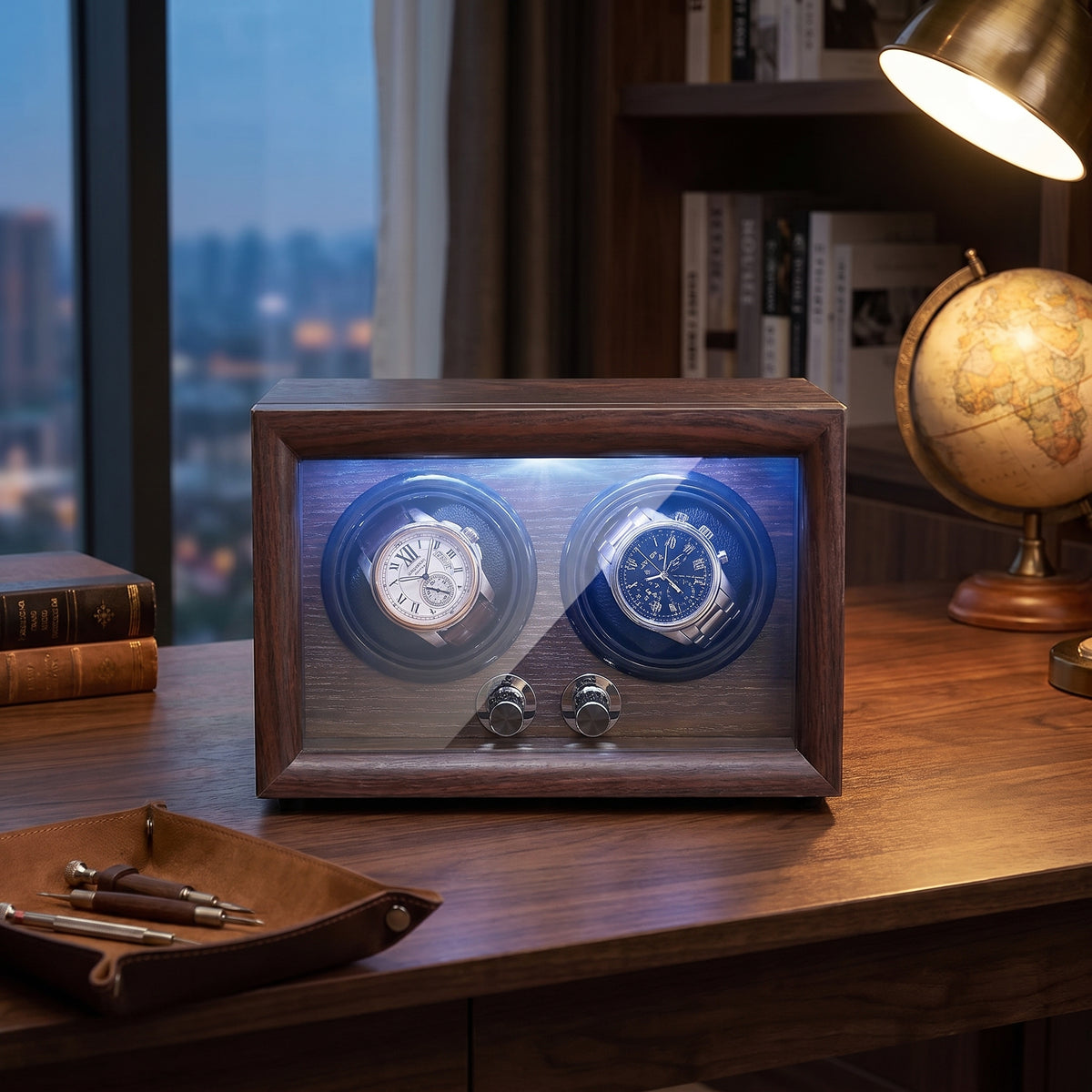 Remontoir à Montre Duo Bois Massif – 2 Montres