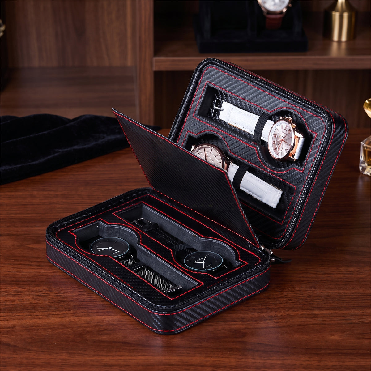 Boîte à Montres de Voyage Sport Classique – 4 Montres