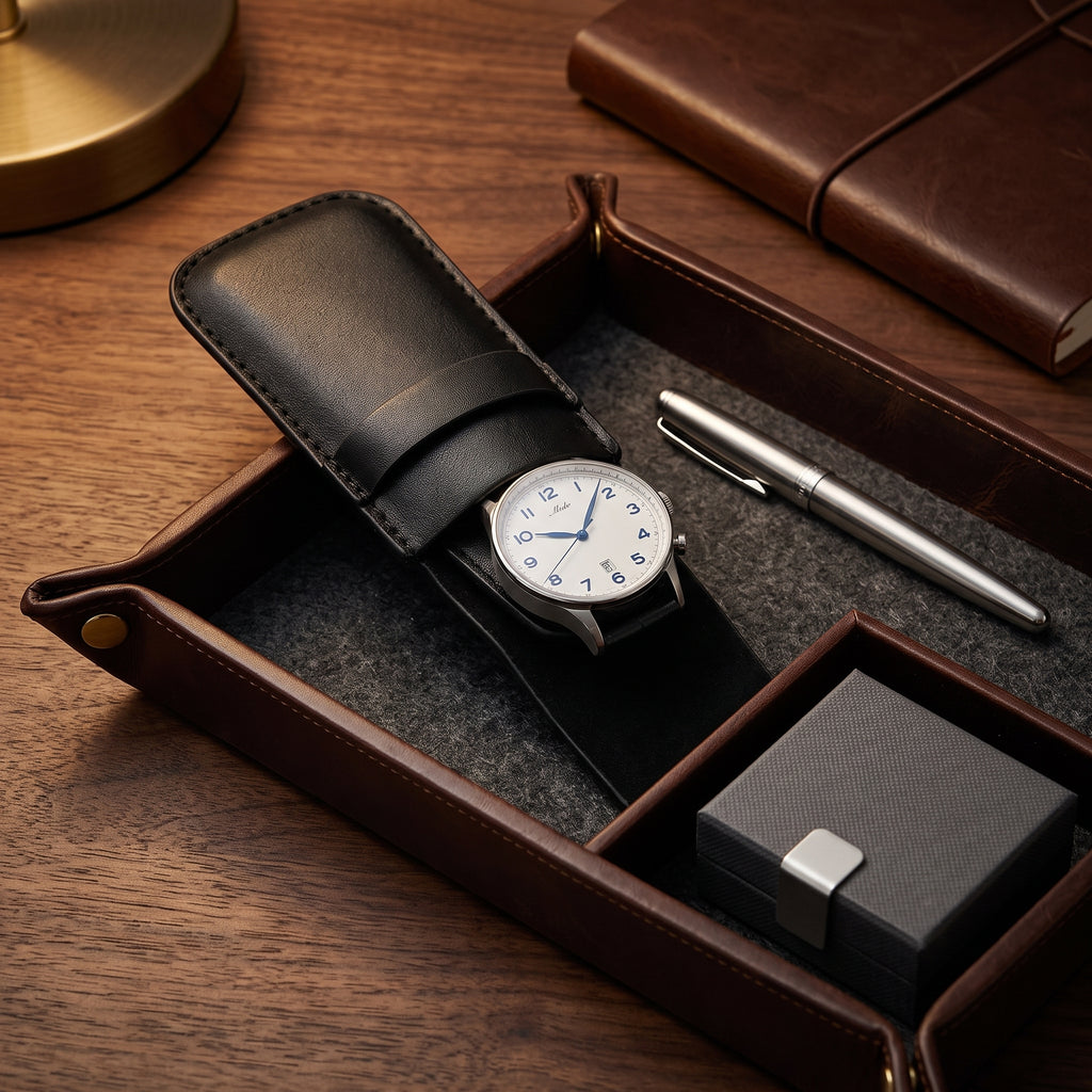 Étui à Montres Noir Sobre – 1 Montre