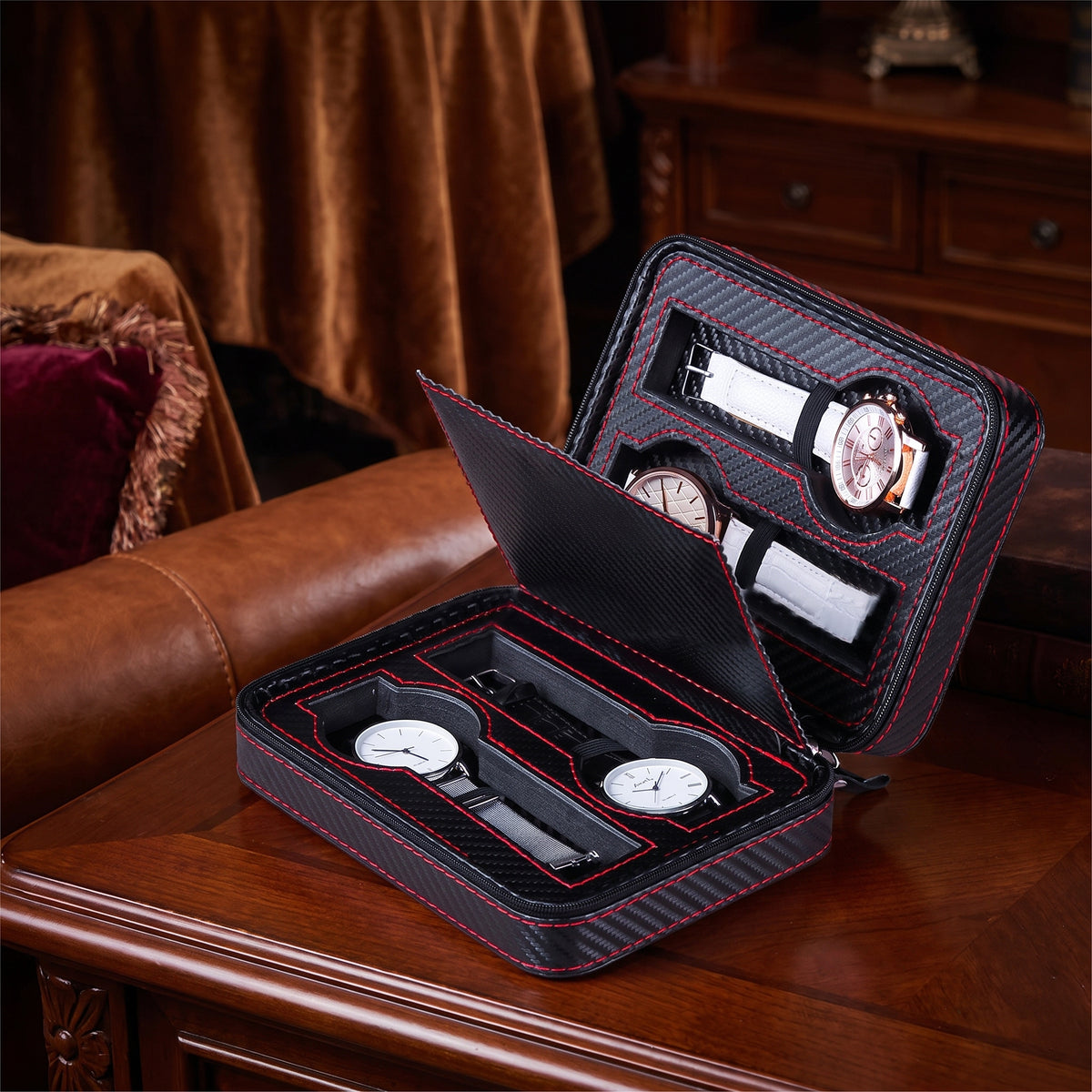 Boîte à Montres de Voyage Sport Classique – 4 Montres