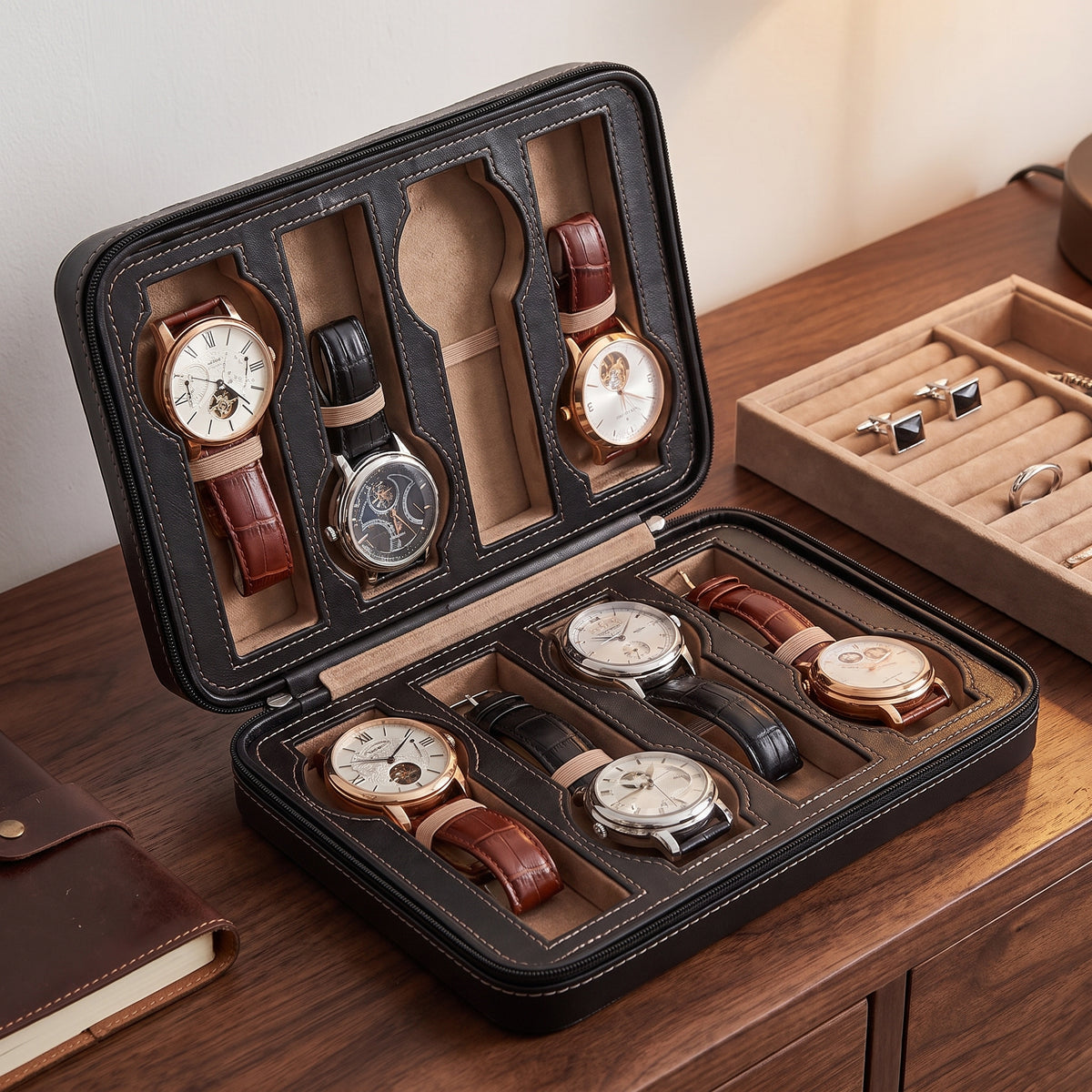 Étui Noir Invia - 8 Montres