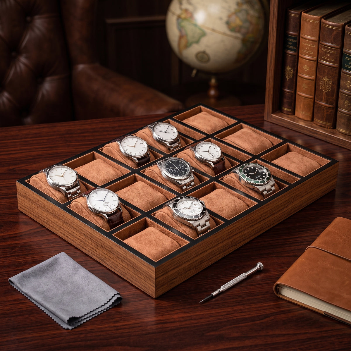 Présentoir à Montres en Bois Spacieux – 18 Montres
