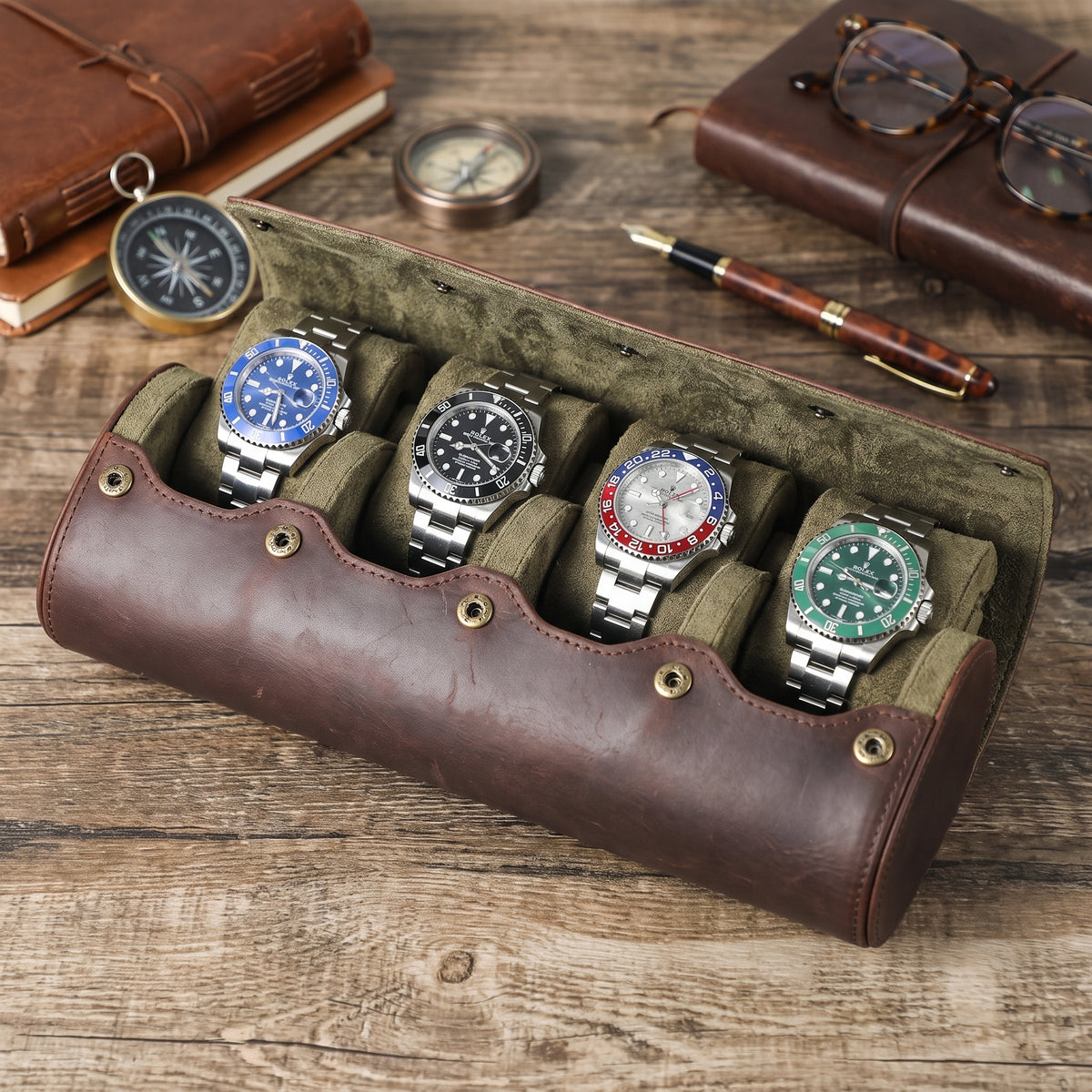Étui à Montres Cuir Tradition – 4 Montres