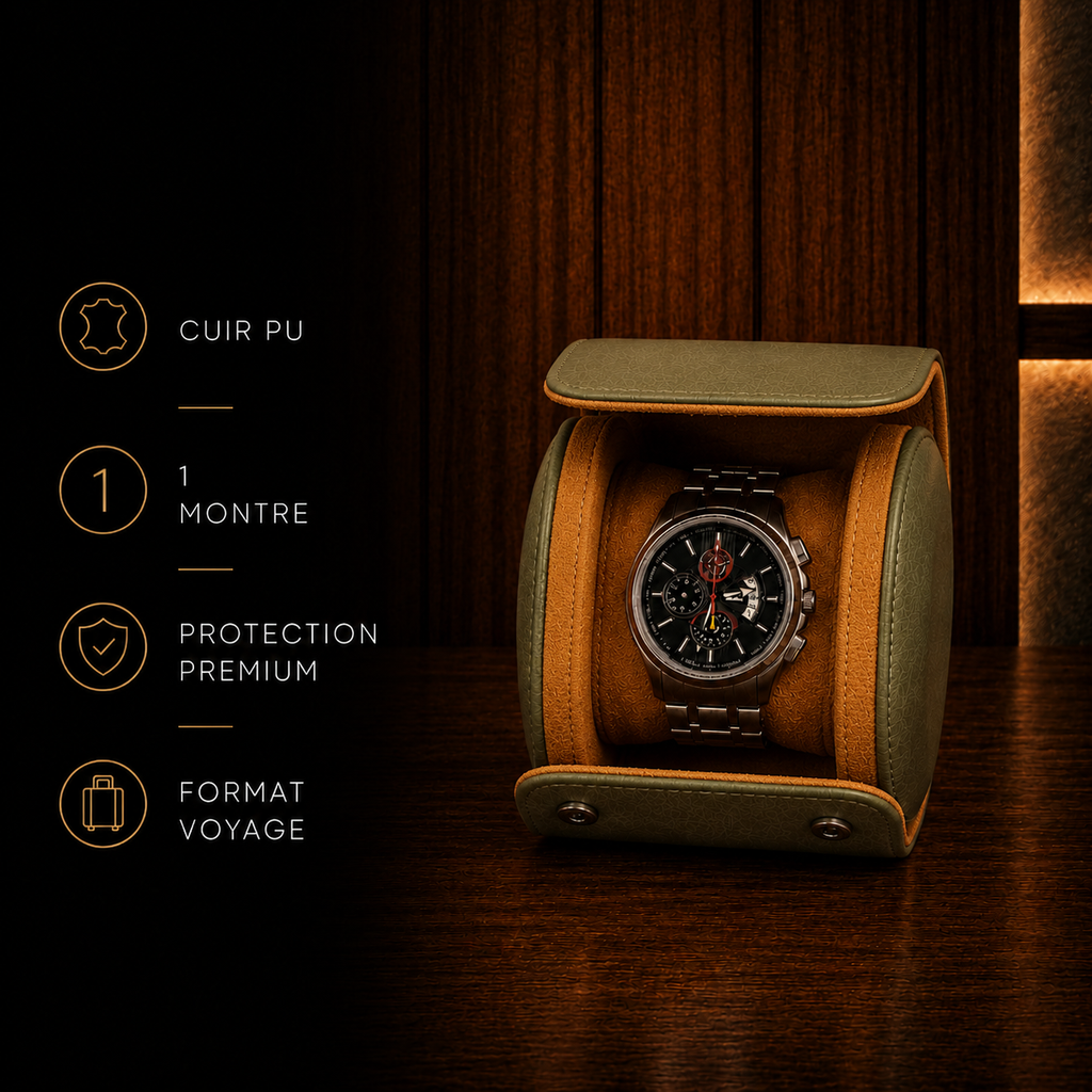 Étui à Montres Kaki – 1 Montre