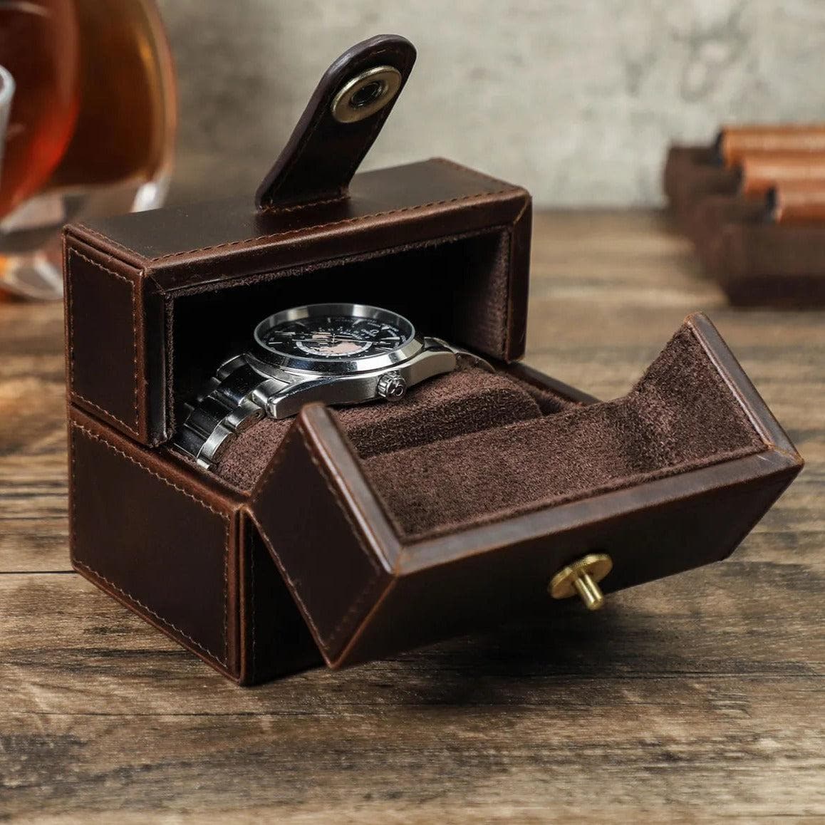 Boîte à Montres en Cuir Mystérieuse – 1 Montre