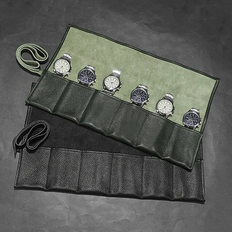Étui à Montres Marmotte Vert Bouteille – 6 Montres