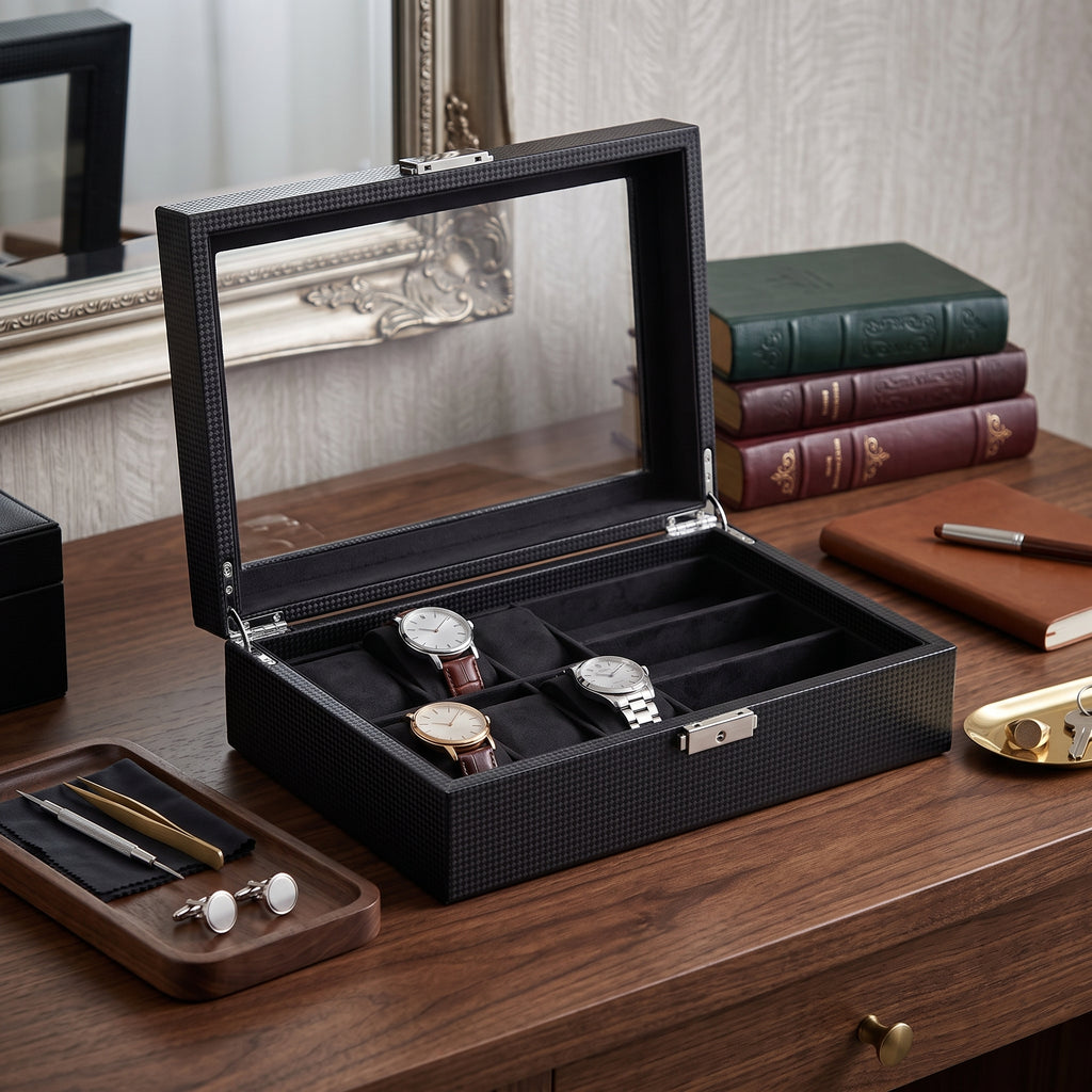 Boîte à Montres en Fibre de Carbone – 6 Montres