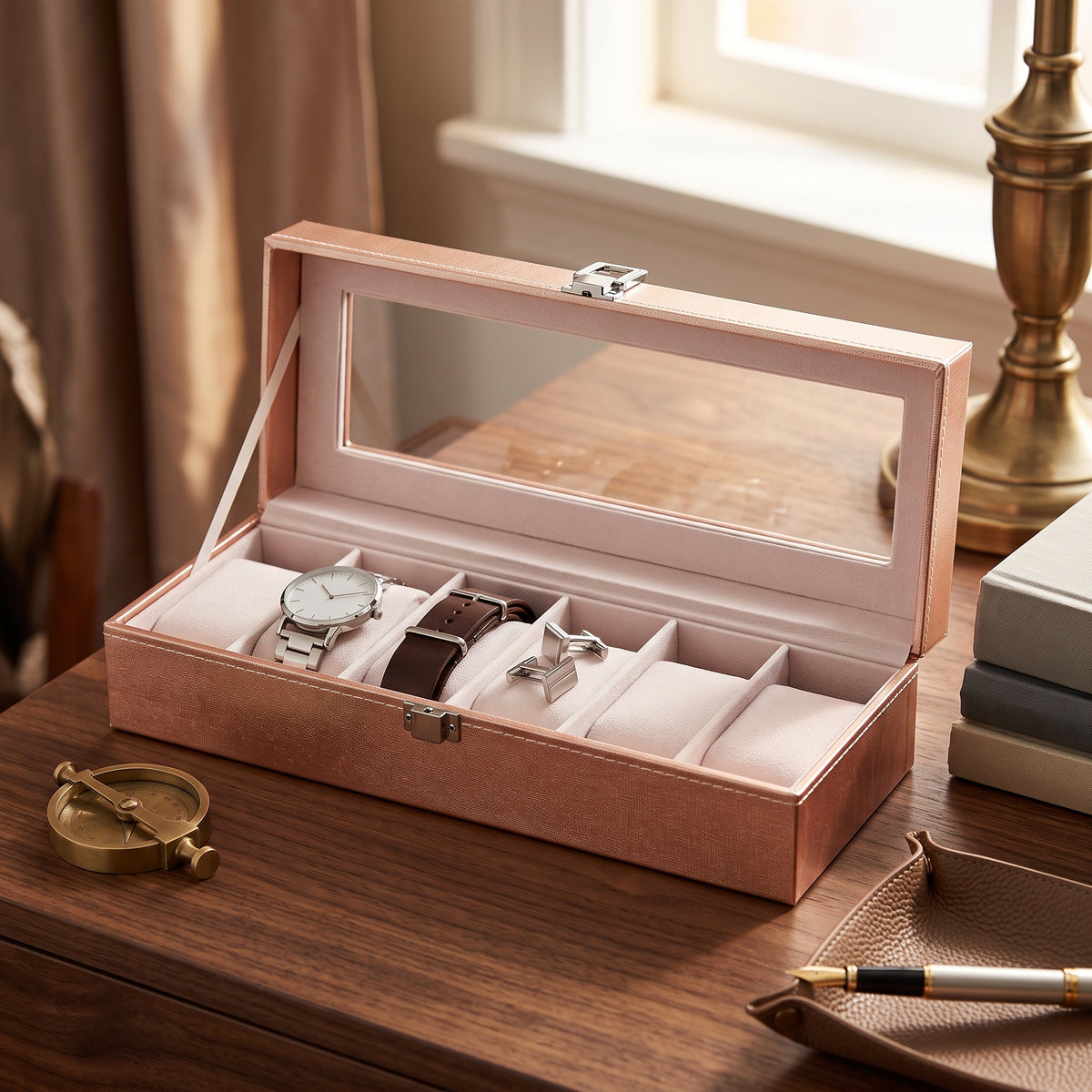 Boîte à Montres Charmante Classique – 6 Montres