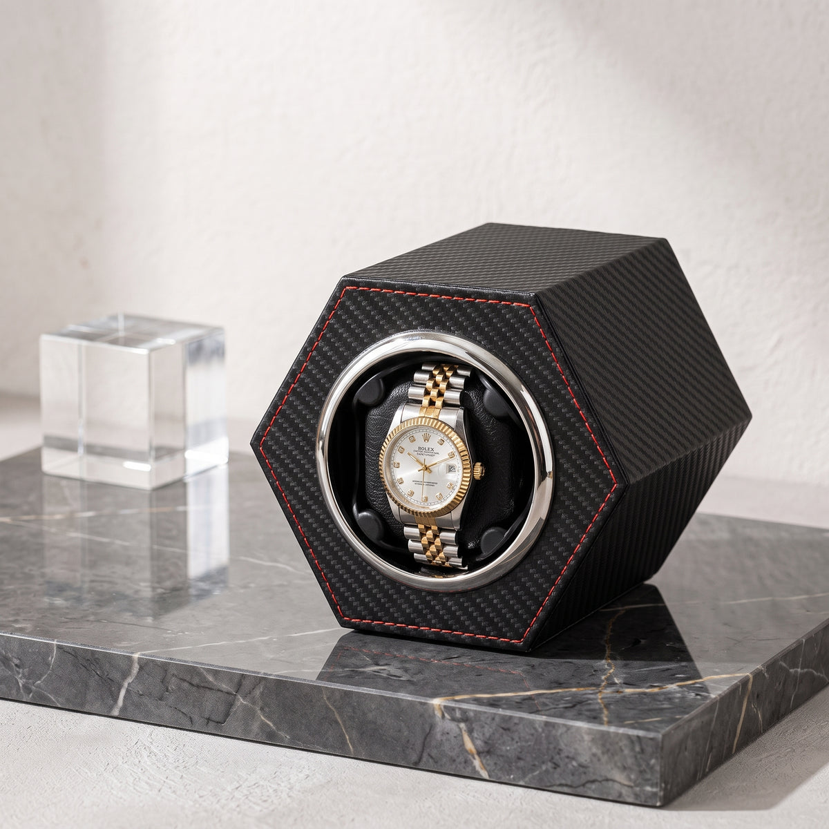 Remontoir à Montre Hexagonal Carbone – 1 Montre