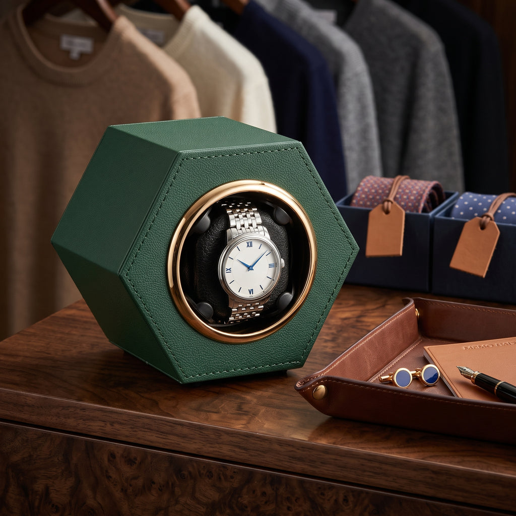 Remontoir à Montre Hexagonal Vert – 1 Montre