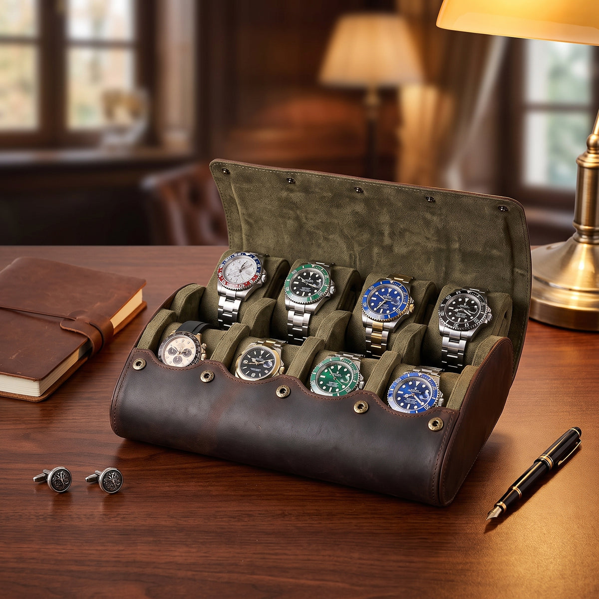 Étui à Montres Cuir Tradition – 8 Montres