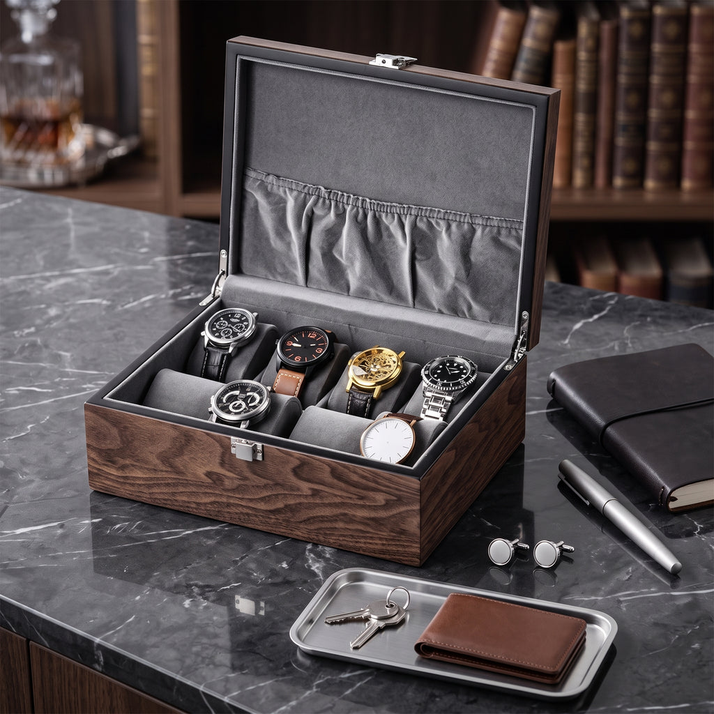 Coffret à Montres Chêne Professionnel – 8 Montres