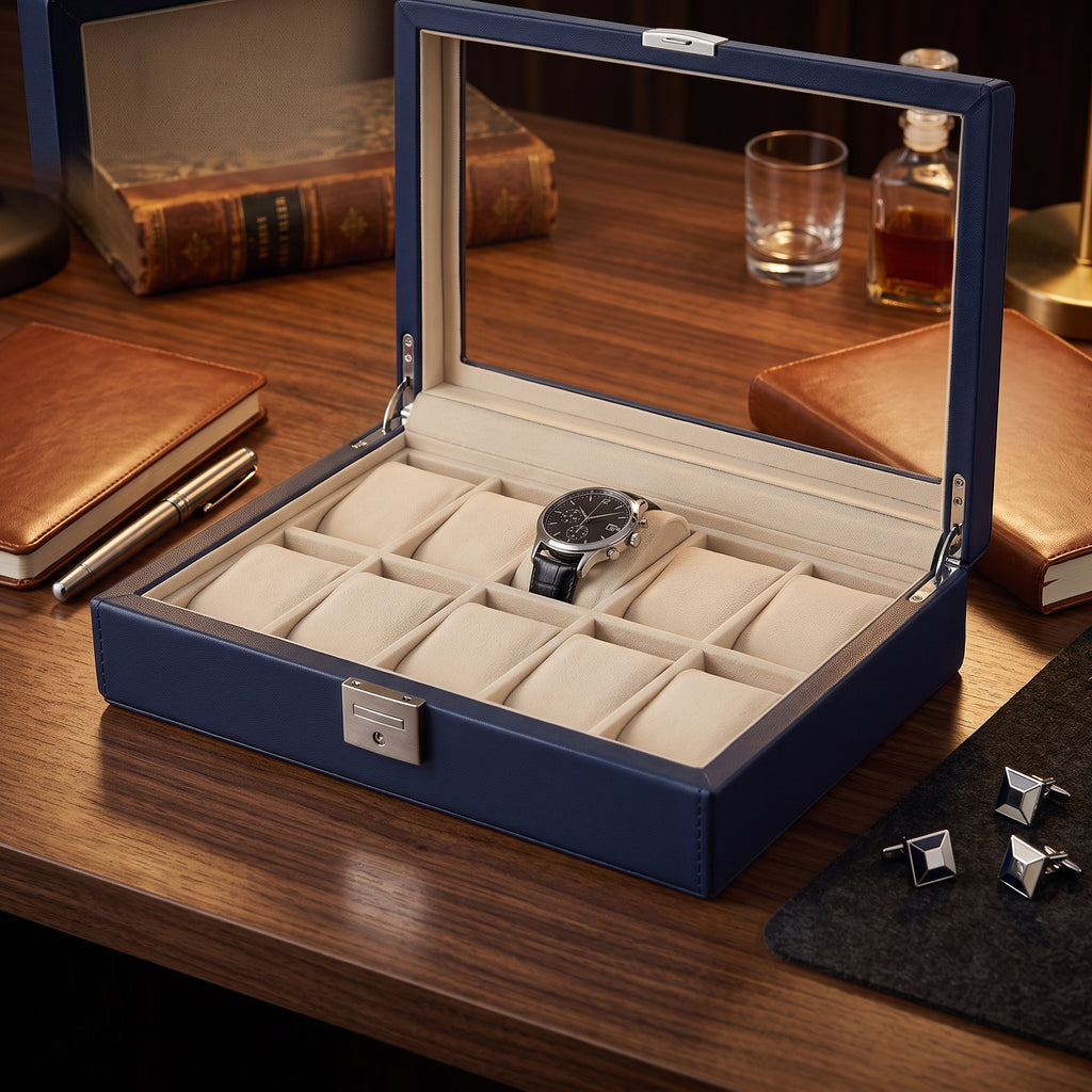 Boîte à Montres Monochrome Bleue – 10 Montres