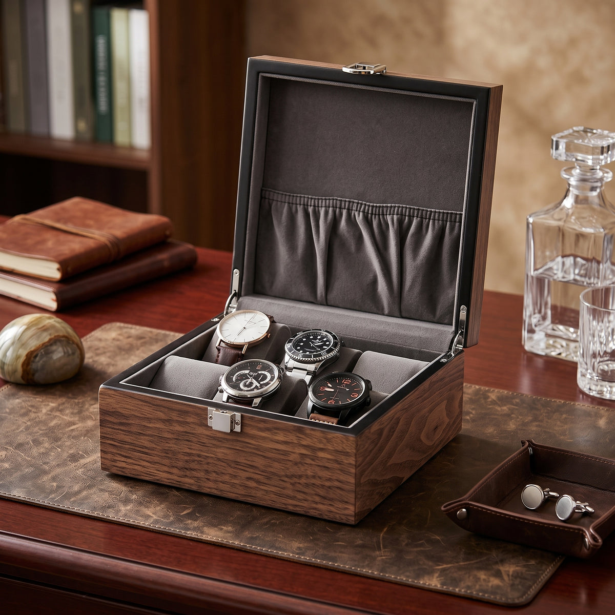 Écrin à Montre en Chêne – 6 Montres