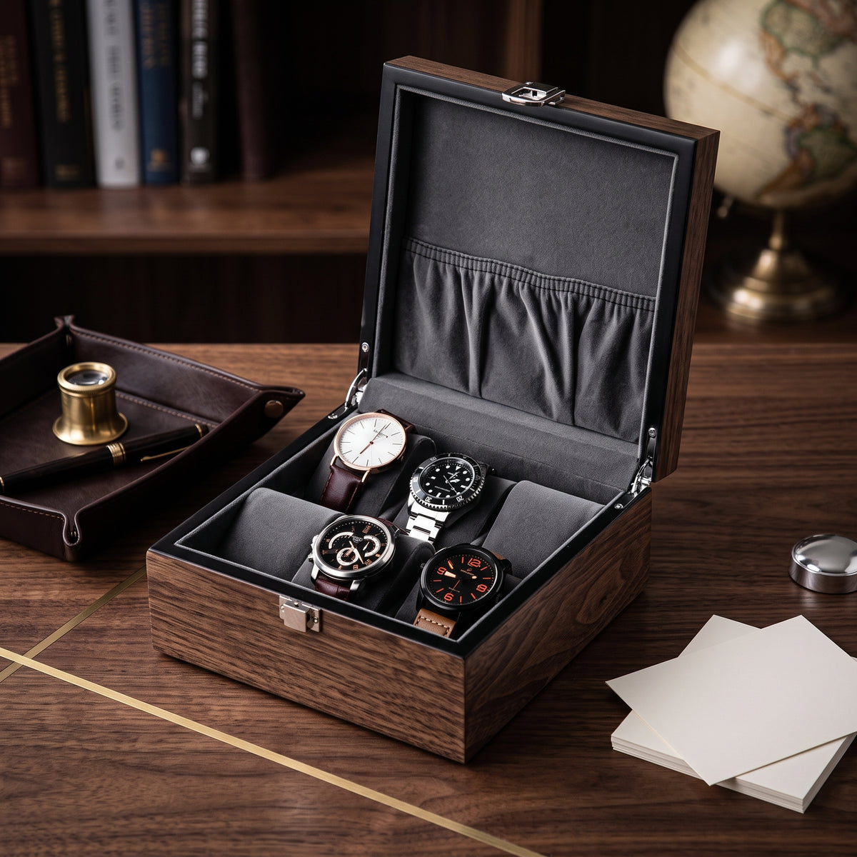 Écrin à Montre en Chêne – 6 Montres