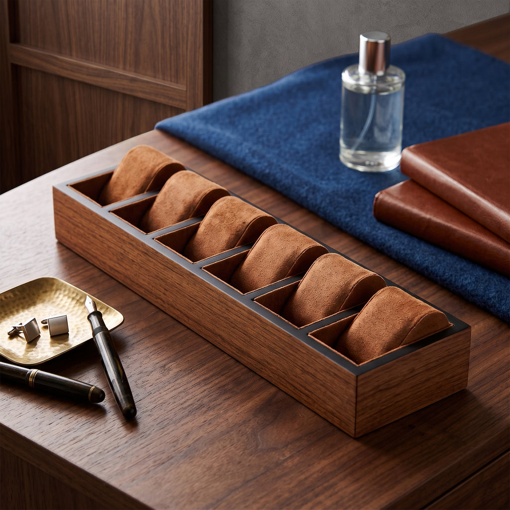 Présentoir à Montres Classique en Bois – 6 Montres