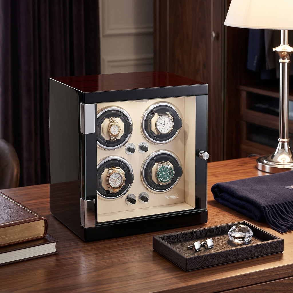 Remontoir à Montre Classique Crème à 4 Emplacements