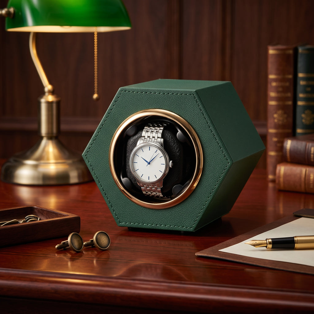 Remontoir à Montre Hexagonal Vert – 1 Montre