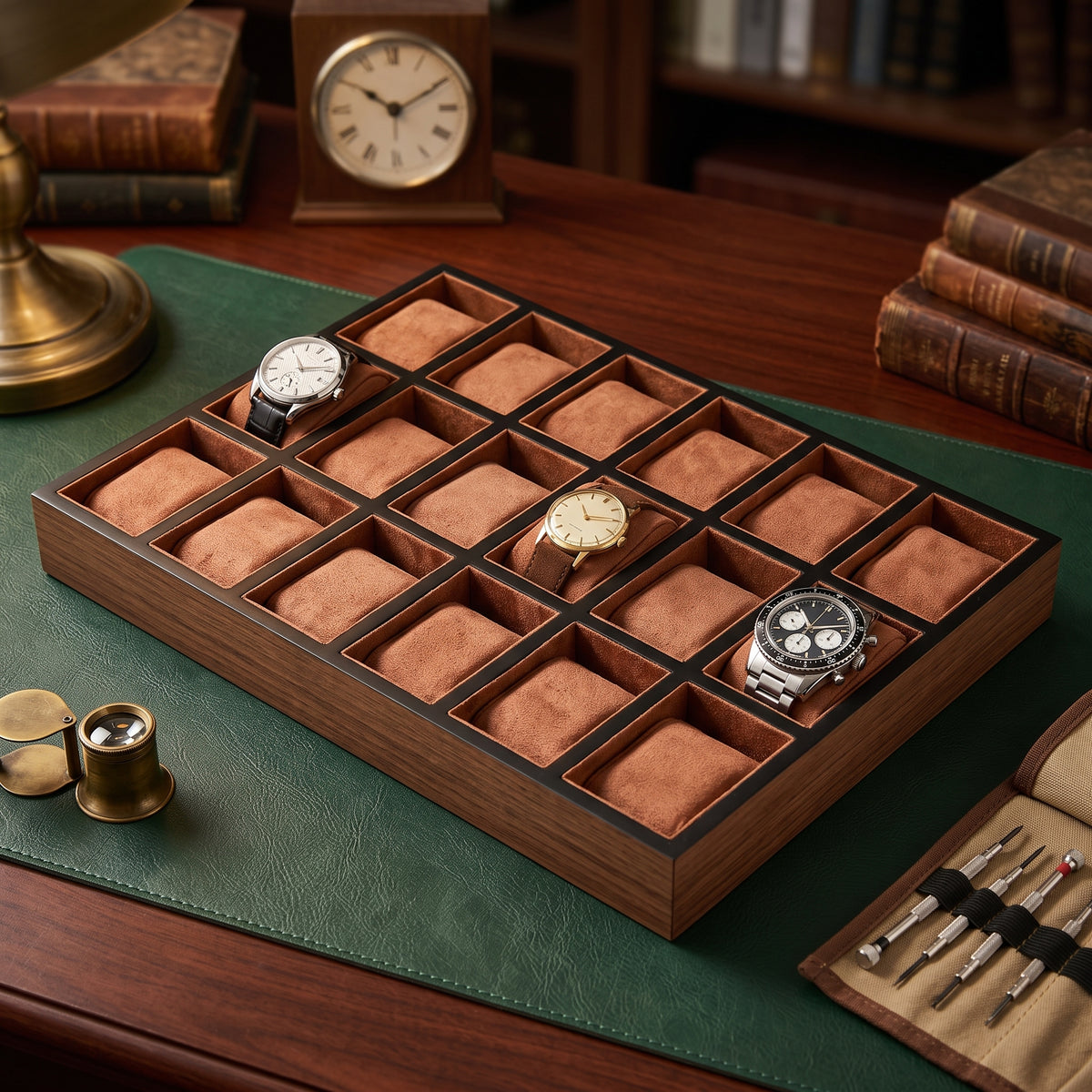 Présentoir à Montres en Bois Spacieux – 18 Montres