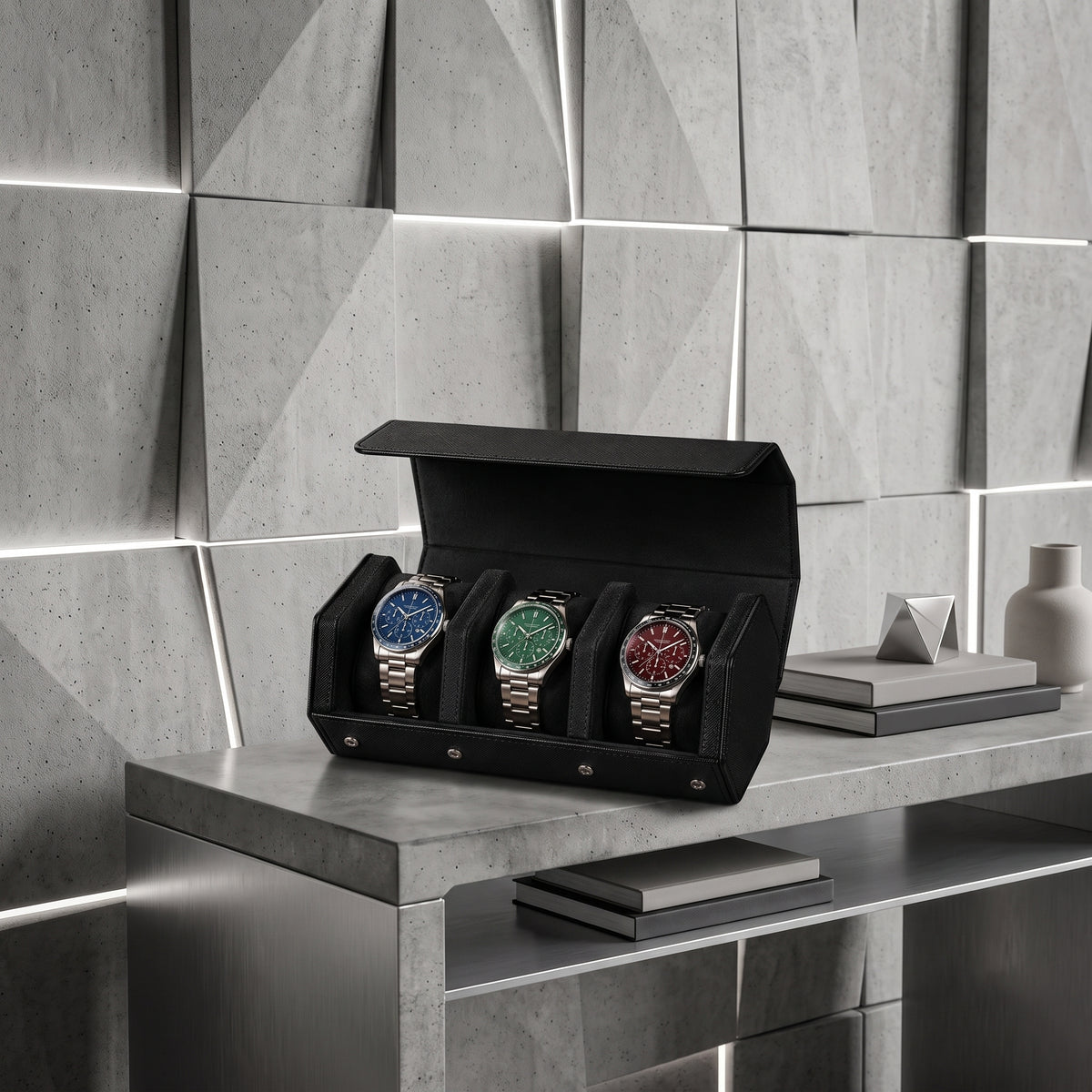 Boîte à Montres Hexagonale – 3 Montres
