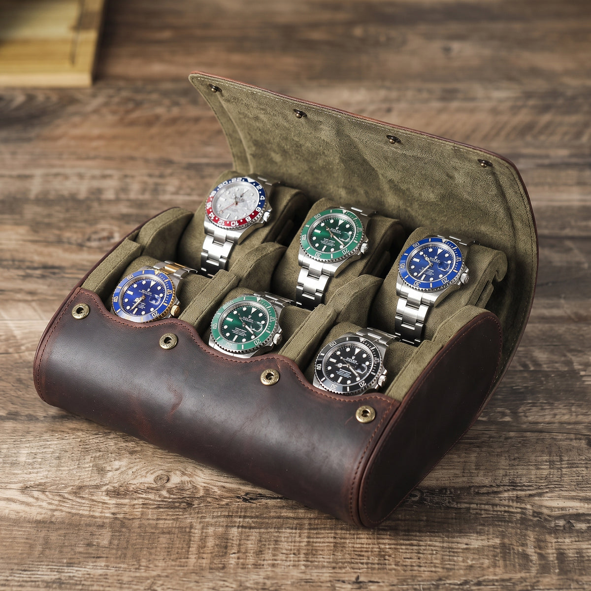 Étui à Montres Cuir Tradition – 6 Montres