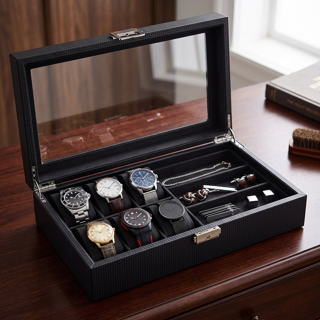 Boîte à Montres en Fibre de Carbone – 6 Montres