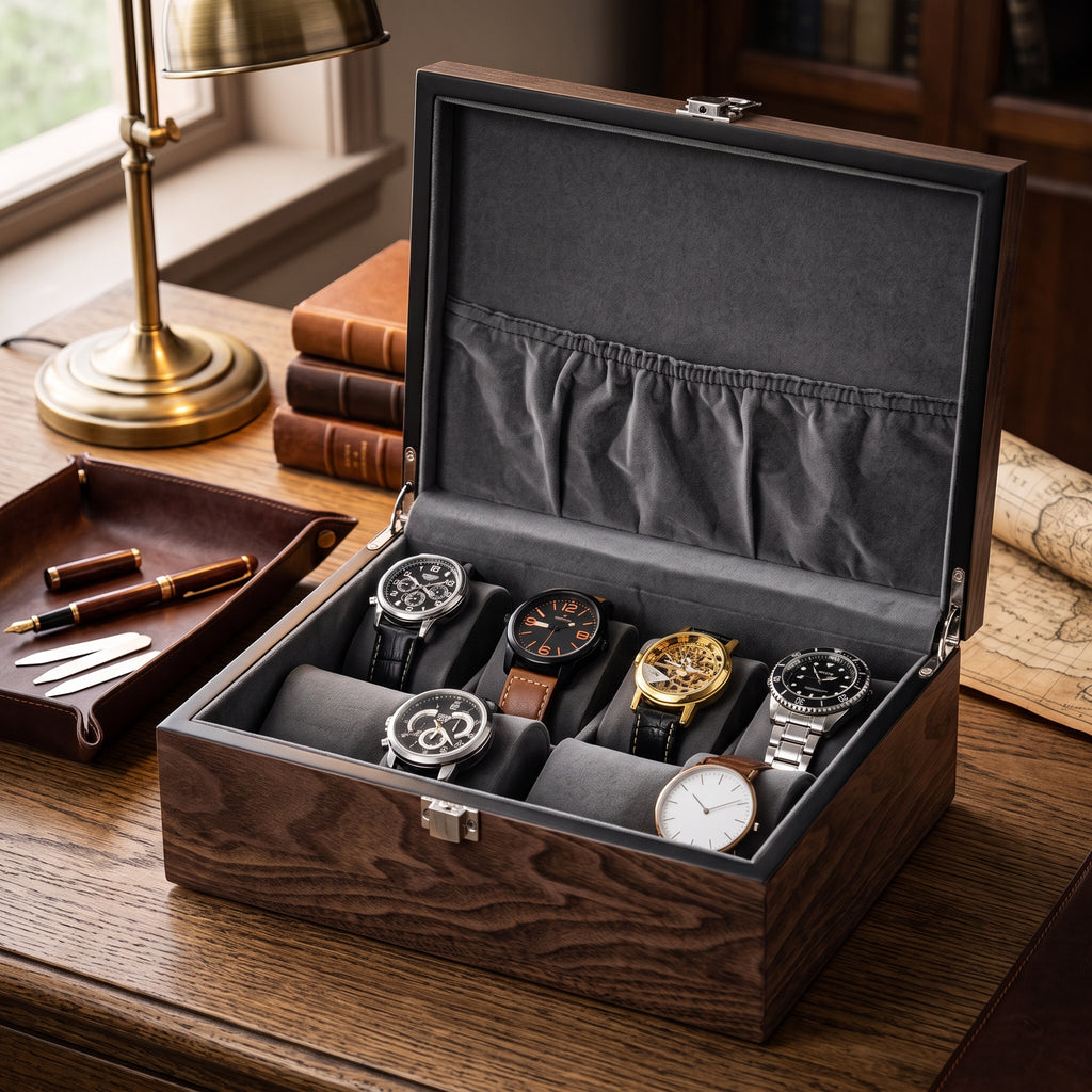 Coffret à Montres Chêne Professionnel – 8 Montres