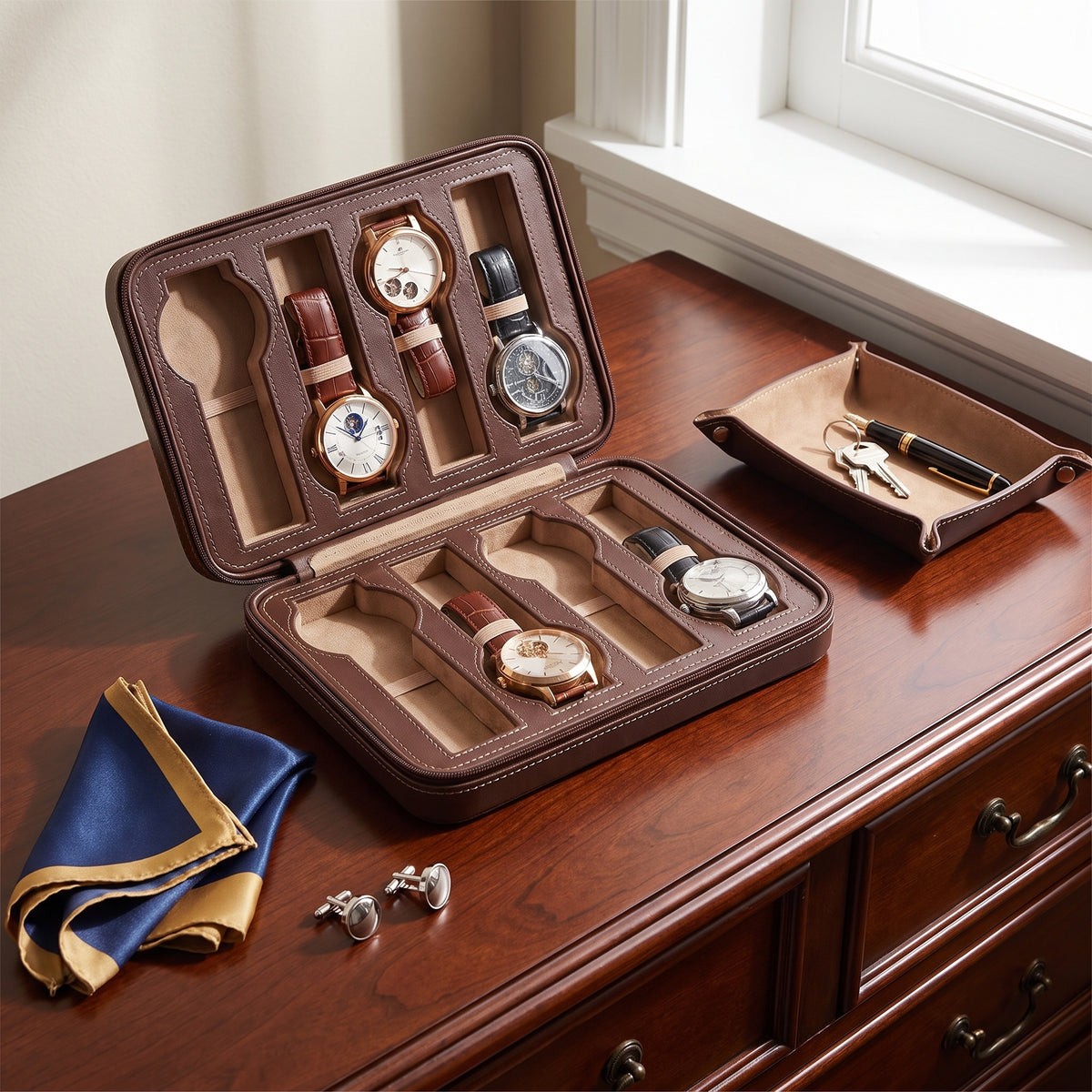 Étui Marron Invia - 8 Montres