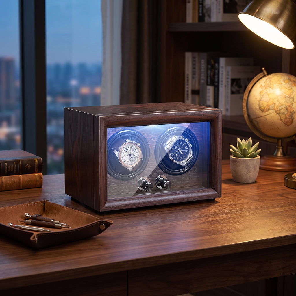 Remontoir à Montre Duo Bois Massif – 2 Montres