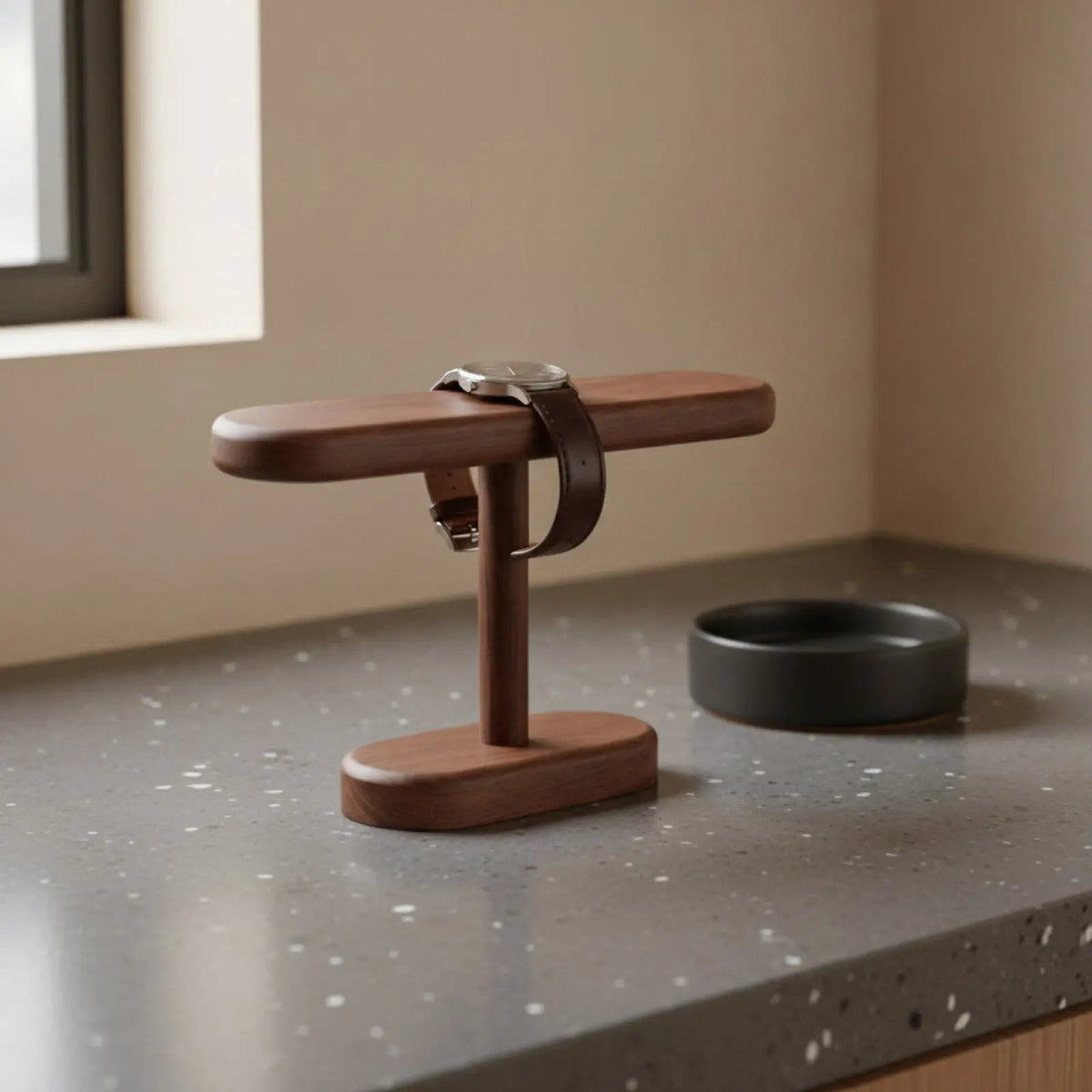 Support de Présentation en Bois de Noyer – 1 Montre