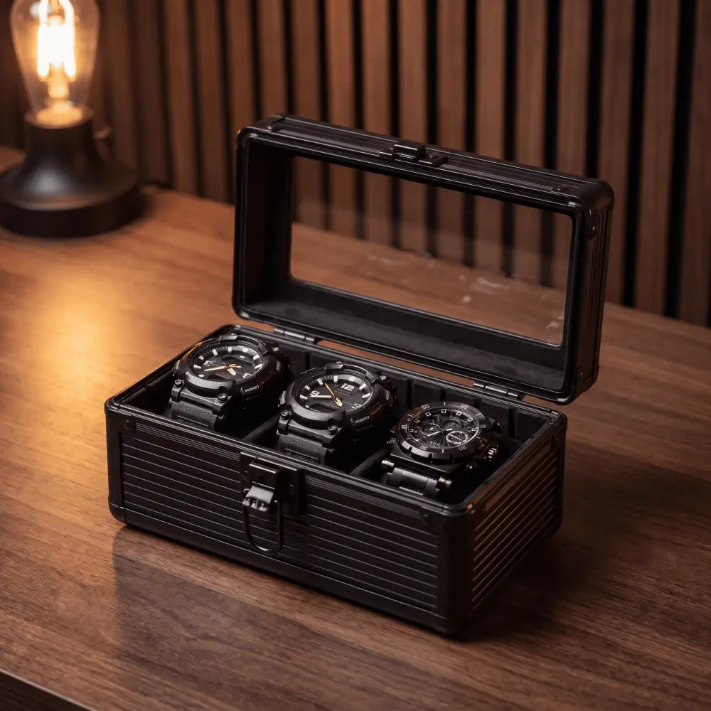 Boîte à Montres en Aluminium – 3 Montres