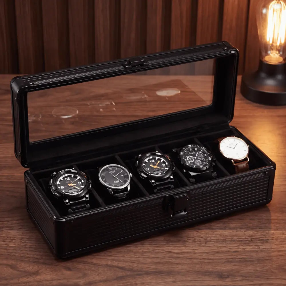 Boîte à Montres en Aluminium – 5 Montres