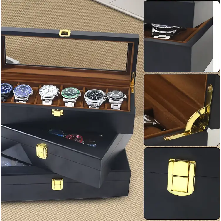Boîte à Montres en Noyer Foncé – 10 Montres